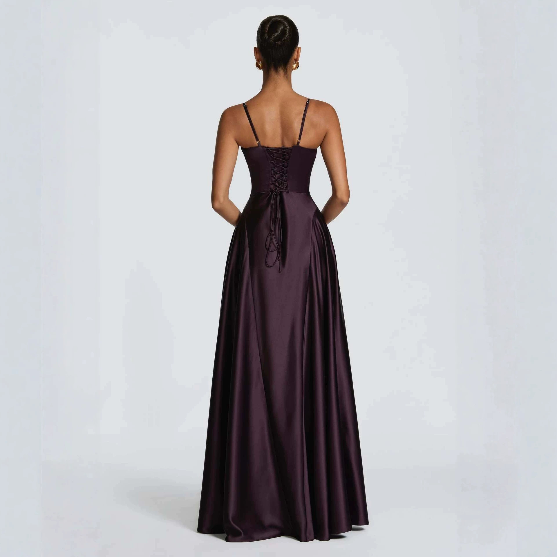 Women's Satin Strapless Bodycon Dress - Image 2