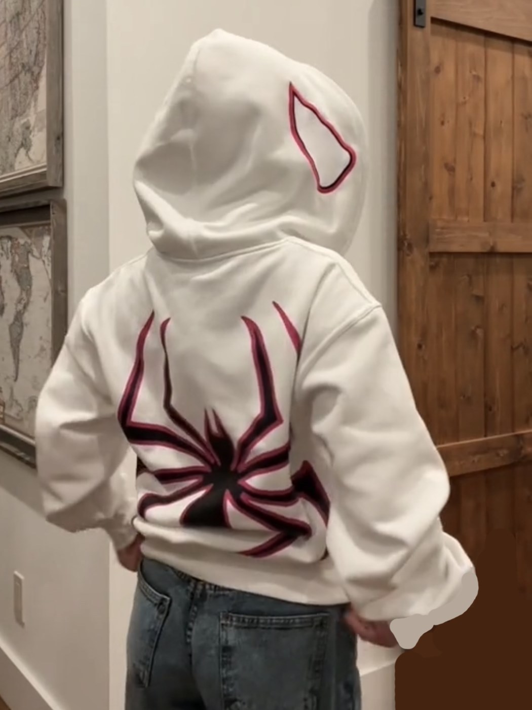 2023 European and American Dark Sweatshirts Men and Women Hoodies Goth Couples Harajuku Large Size Spider Print Zipper Sweatshirts