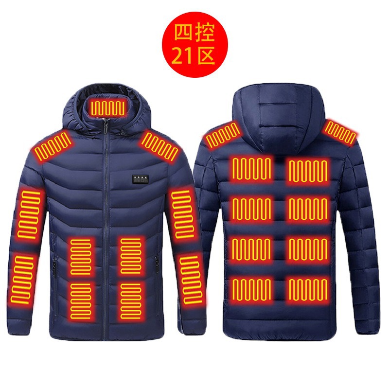 New hot-selling cross-border winter heating cotton clothes, smart constant temperature cold-proof electric heating clothes, USB heating cotton clothes - Image 22