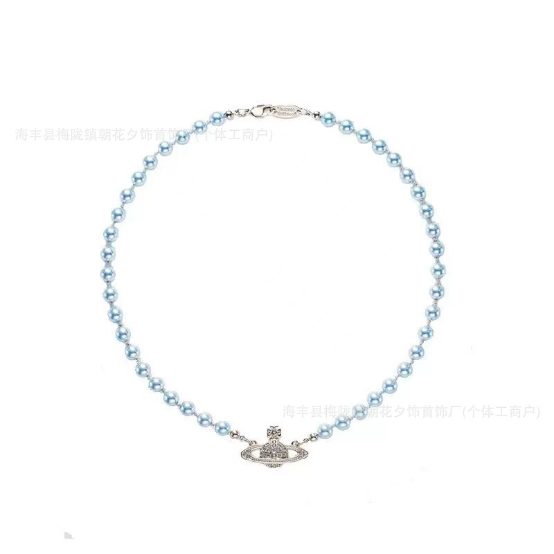 Classic Vivienne Westwood Saturn Pearl Necklace, High-End Version, Full Diamond Inlay, Swarovski Glass Pearl Chain, Women's Style, Nana's Style - Image 17