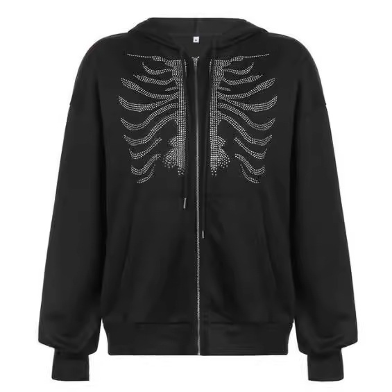 2021 European and American new hoodie sweatshirt women's loose street sports zipper cardigan y2k jacket women - Image 2