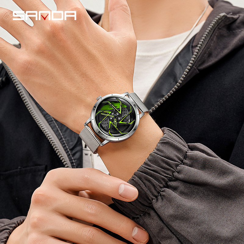Sanda new 1088 mesh strap youth personality fashion trend waterproof student male quartz watch factory wholesale - Image 2