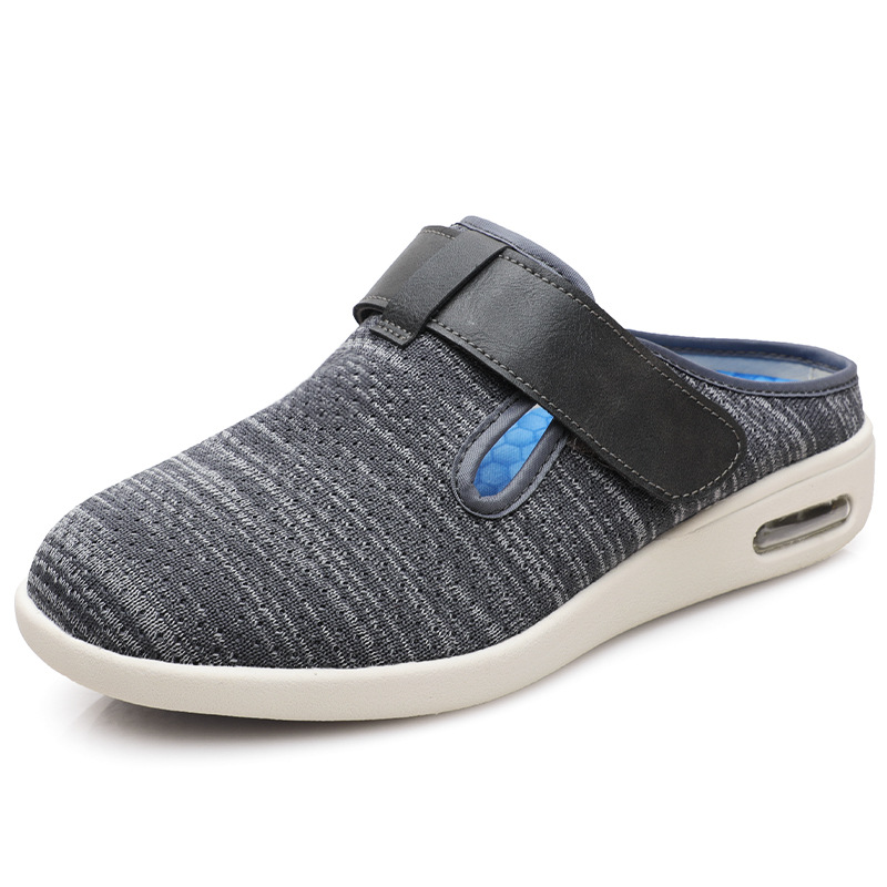 Summer walking shoes for the elderly with fattening and widening half-cup casual shoes for swollen feet and easy to take off shoes with anti-slip Velcro cross-border - Image 2