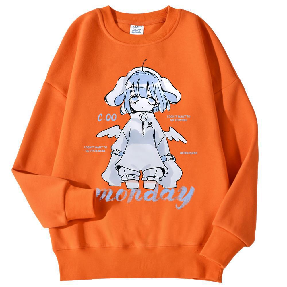 Harajuku Anime Girl Design Sweatshirts Couples Kawaii Hoodie - Image 7