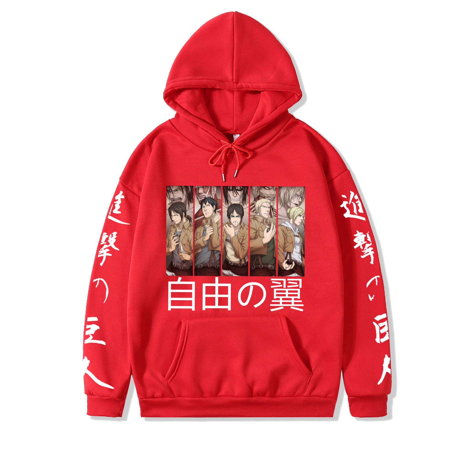 2021 couples wear autumn and winter new popular anime attack giant series illustration loose casual hooded sweater women - Image 9