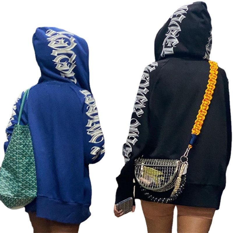 European and American fashion women's clothing 2022 spring and autumn new fashion letter printing punk hooded long-sleeved sweater