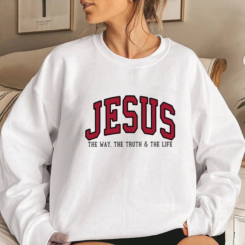 European and American cross-border AliExpress autumn new letter pattern printed sweatshirt fashionable Chinese cotton composite sweatshirt for women - Image 2