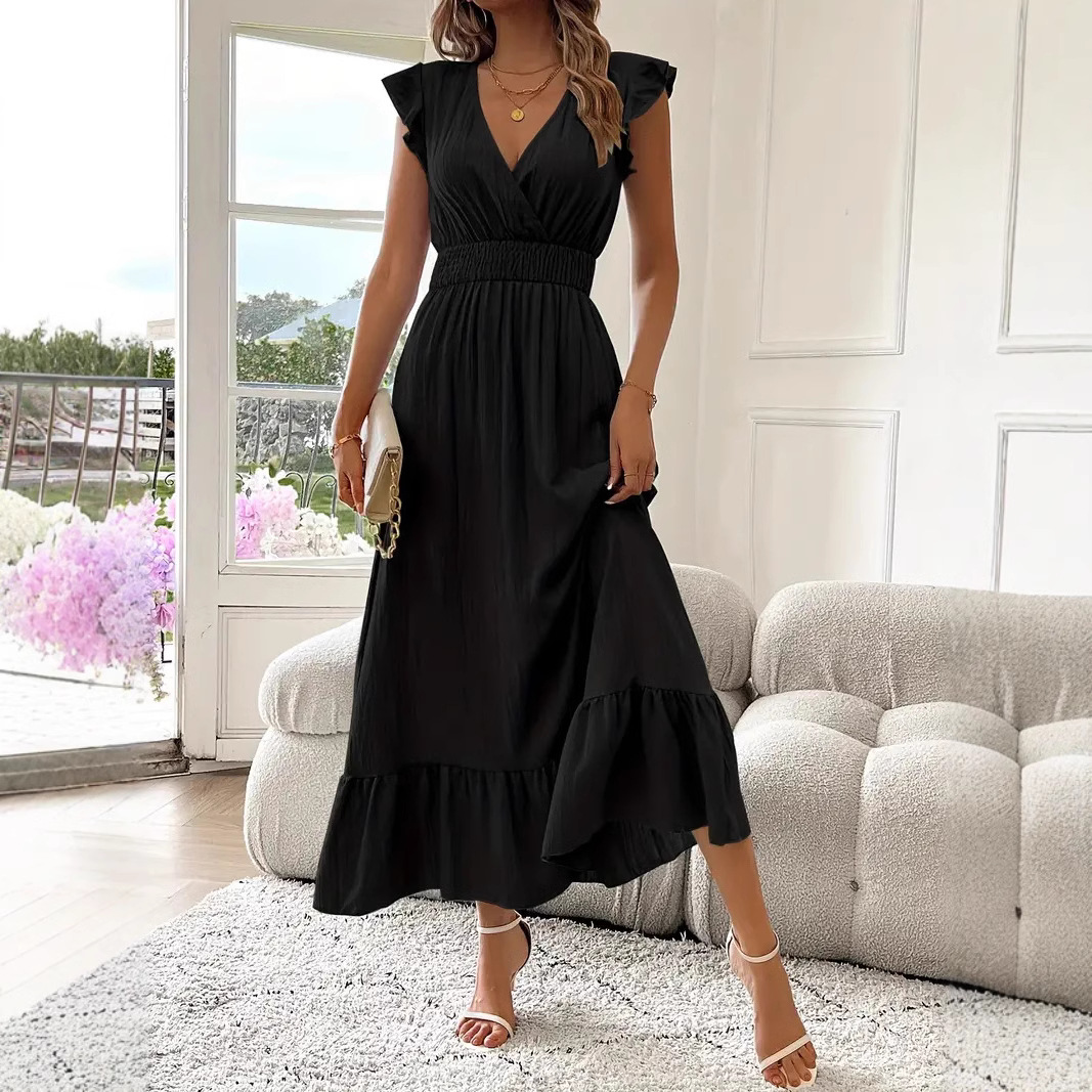 2025 European and American cross-border e-commerce best-selling new women's long summer short-sleeved dress, independent website. - Image 2