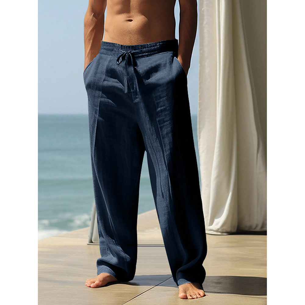 TIMU Men's Casual Linen Pants, Cotton Linen, Loose Fit, Breathable Long Pants, Available for Spot Import, Cross-Border, Independent Websites, Wish, AliExpress. - Image 7