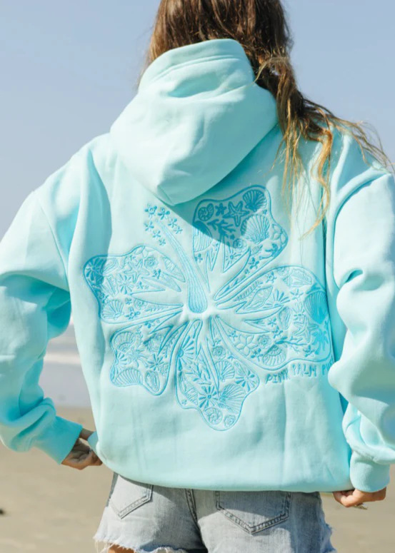 2024 New European Size Women's Drop Shoulder Sleeve Threaded Hawaii Hibiscus Brand Sweatshirt Hoodie Print - Image 20