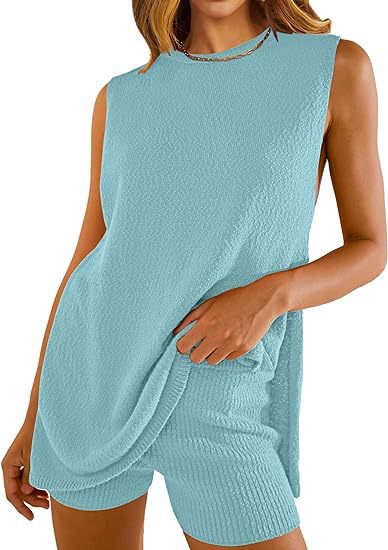 Popular Knitwear Set - Cross-border Summer Women's Clothing - European and American Style Knitwear, Loose Sleeveless Casual Sweater Two-Piece Set - Image 10