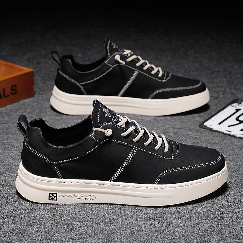 2023 new spring breathable non-slip beanie shoes for young men, casual leather shoes, lazy British fashion social guys - Image 7