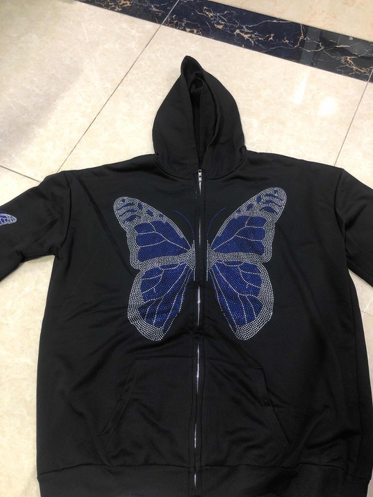 2022 foreign trade cross-border new style European and American ins women's clothing autumn and winter Y2K butterfly print loose hoodie sweatshirt - Image 6