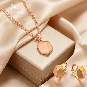 Xuping European and American cross-border minimalist earring pendant two-piece set copper alloy geometric stud jewelry wholesale set for women