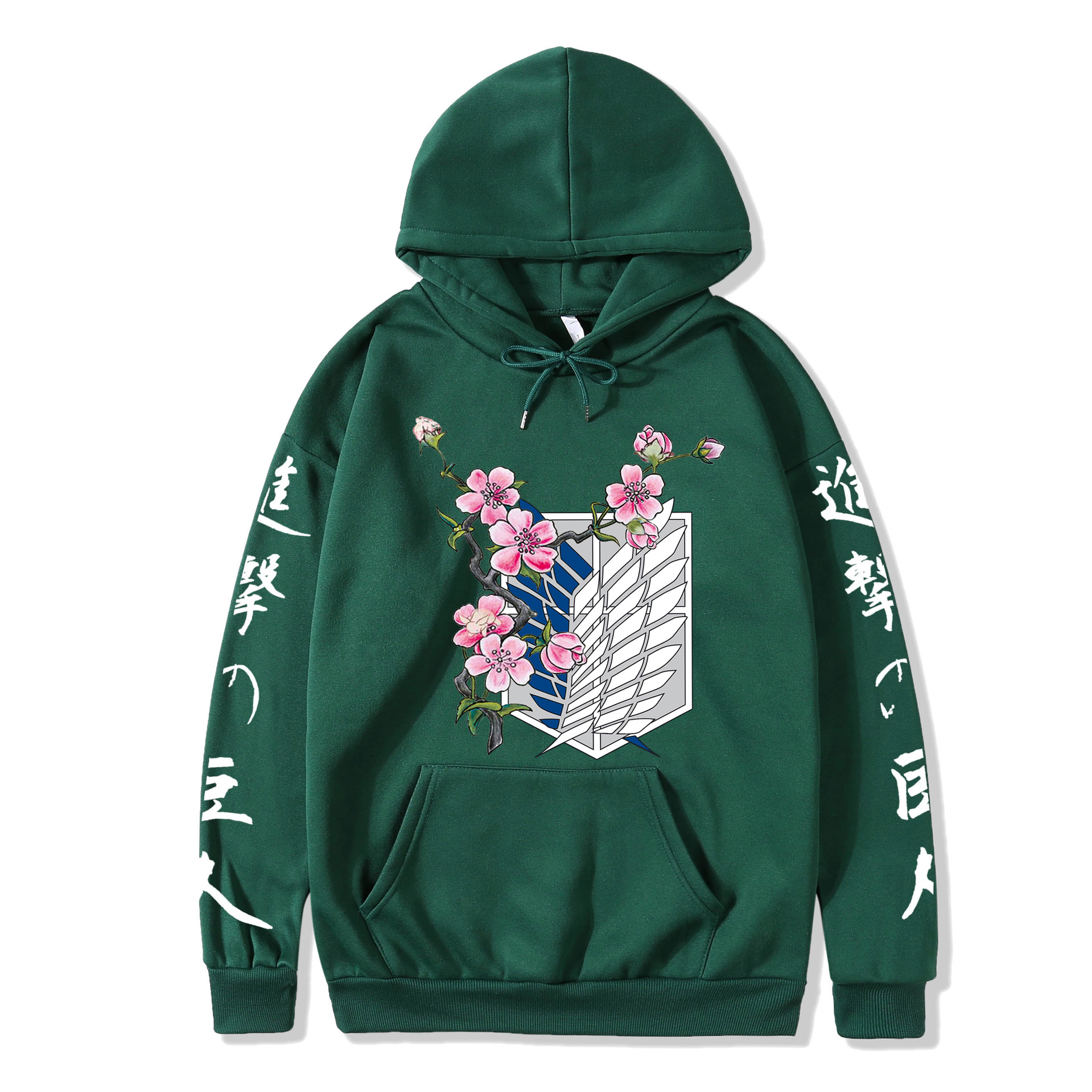 2021 couples wear autumn and winter new popular anime attack giant series illustration loose casual hooded sweater women - Image 12