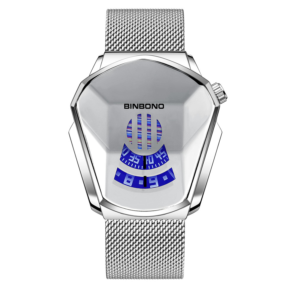 Cross-border shrimp skin men's watch trend shopee watch style locomotive concept watch men's live black technology watch - Image 15