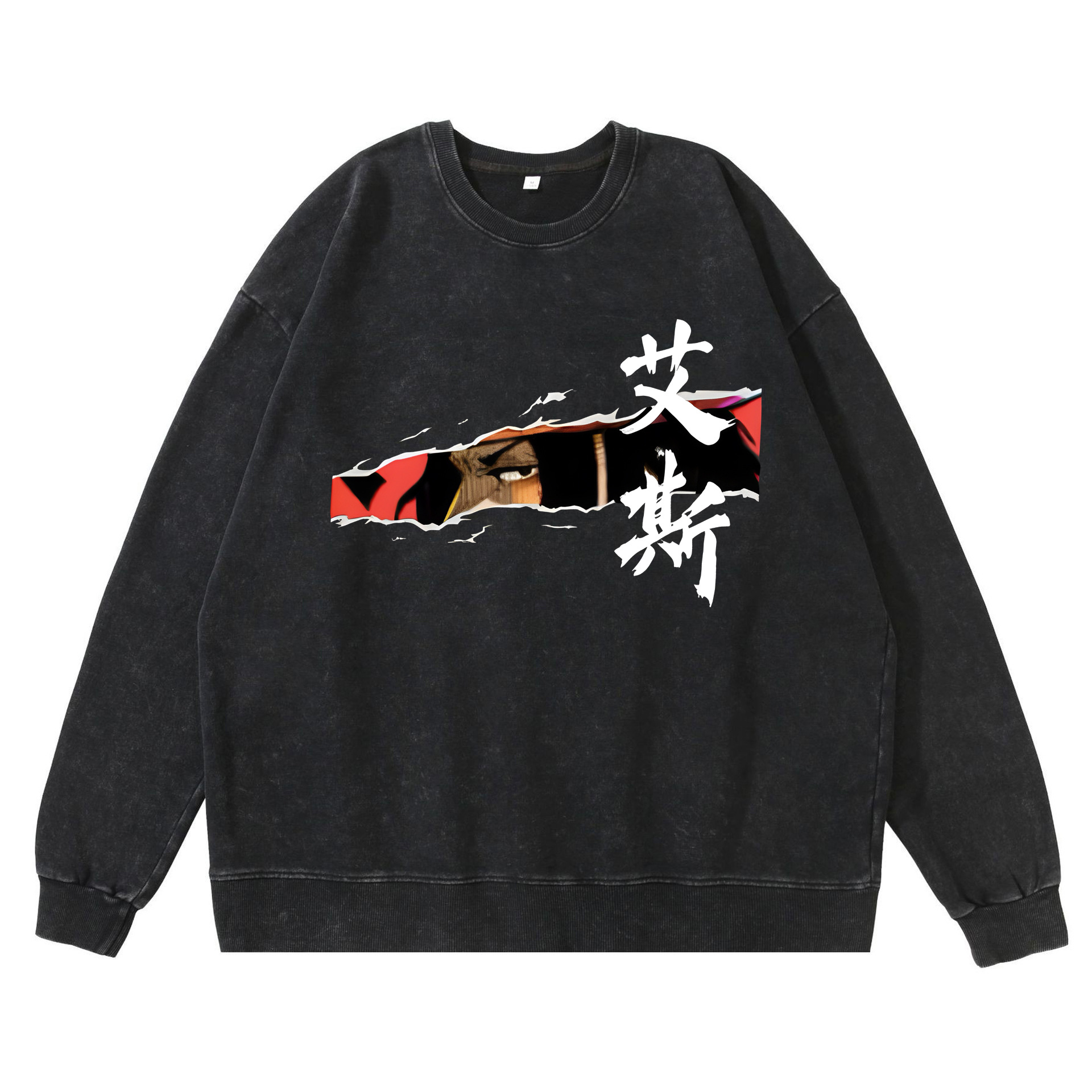360g heavy washed retro sweatshirt street hip-hop anime American style pirate Luffy Zoro cotton autumn sweatshirt - Image 21