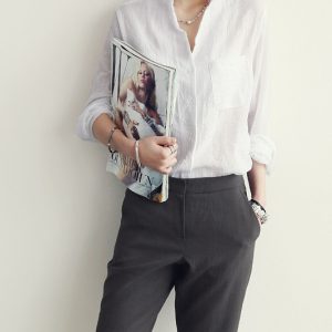 South Korea purchasing new women's cotton and linen shirt women's long-sleeved loose thin sun protection clothing