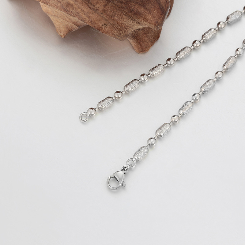 Xuping Jewelry Fashionable and Simple Round Bead Chain, Copper Alloy Plated White, Unisex, European and American Cross-border Plain Chain, Wholesale - Image 4