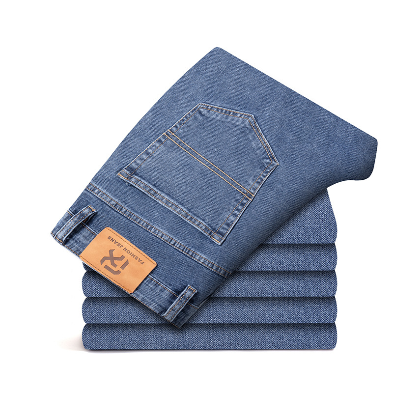 2023 Spring Straight Jeans Men's Mid-Rise Quality Comfortable Pants Men's Elastic Loose All-match Pants Men - Image 6