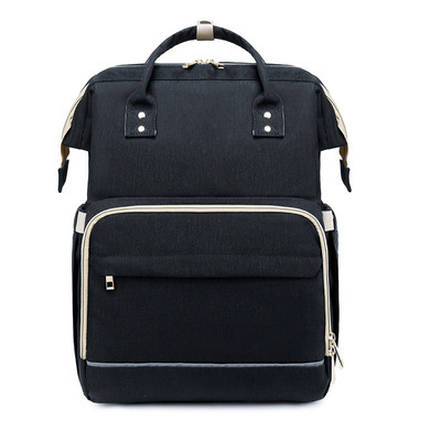 Factory cross-border new upgraded folding bed mommy bag portable multi-functional double-shoulder mother backpack mother and baby bag bed - Image 8