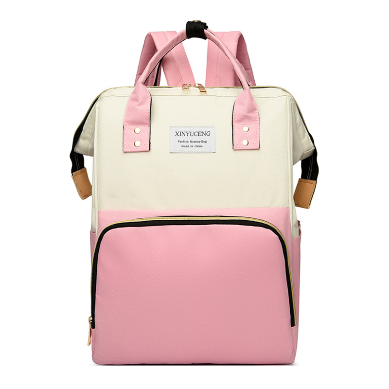 Mommy bag girl series color matching simple lightweight mother and baby bag outdoor travel large capacity multifunctional women's backpack - Image 8
