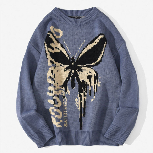 AliExpress foreign trade 2021 autumn and winter European and American style women's headgear butterfly pattern jacquard sweater warm sweater - Image 2