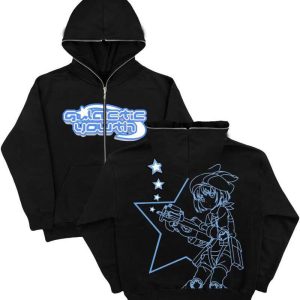 2023 cross-border full zip sweatshirt Y2K full zip jacket cardigan jacket men's Japanese retro hoodie