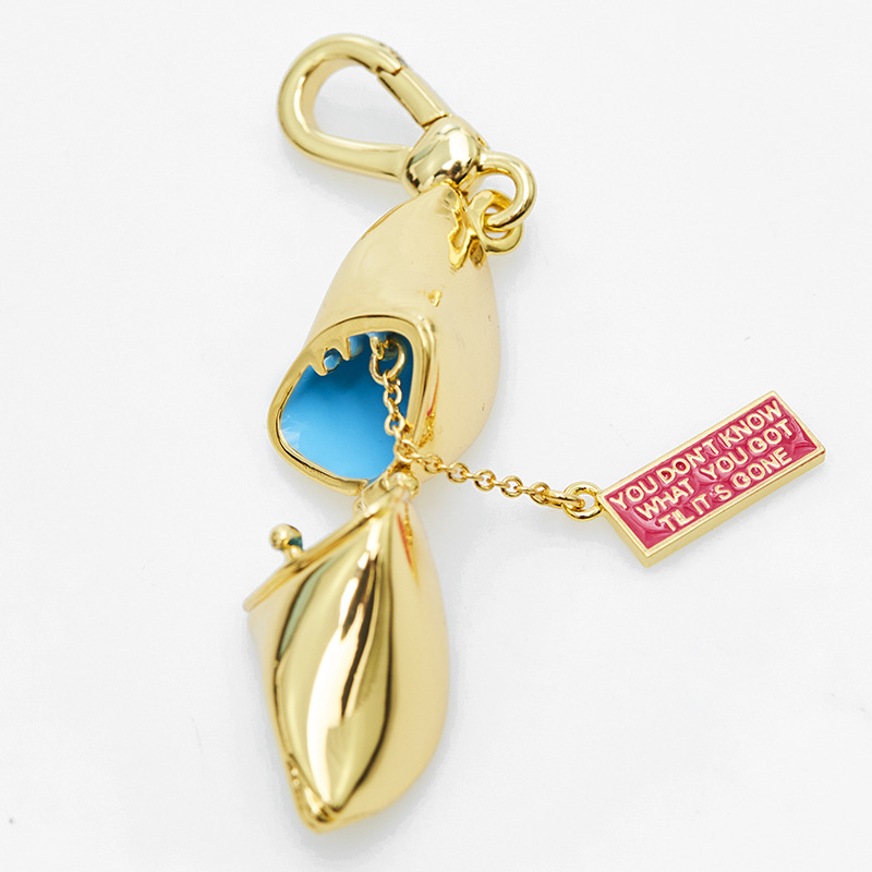 Trendy and stylish gold-plated fortune cookie pendant, simple and fashionable clam letter square necklace pendant for women. - Image 2