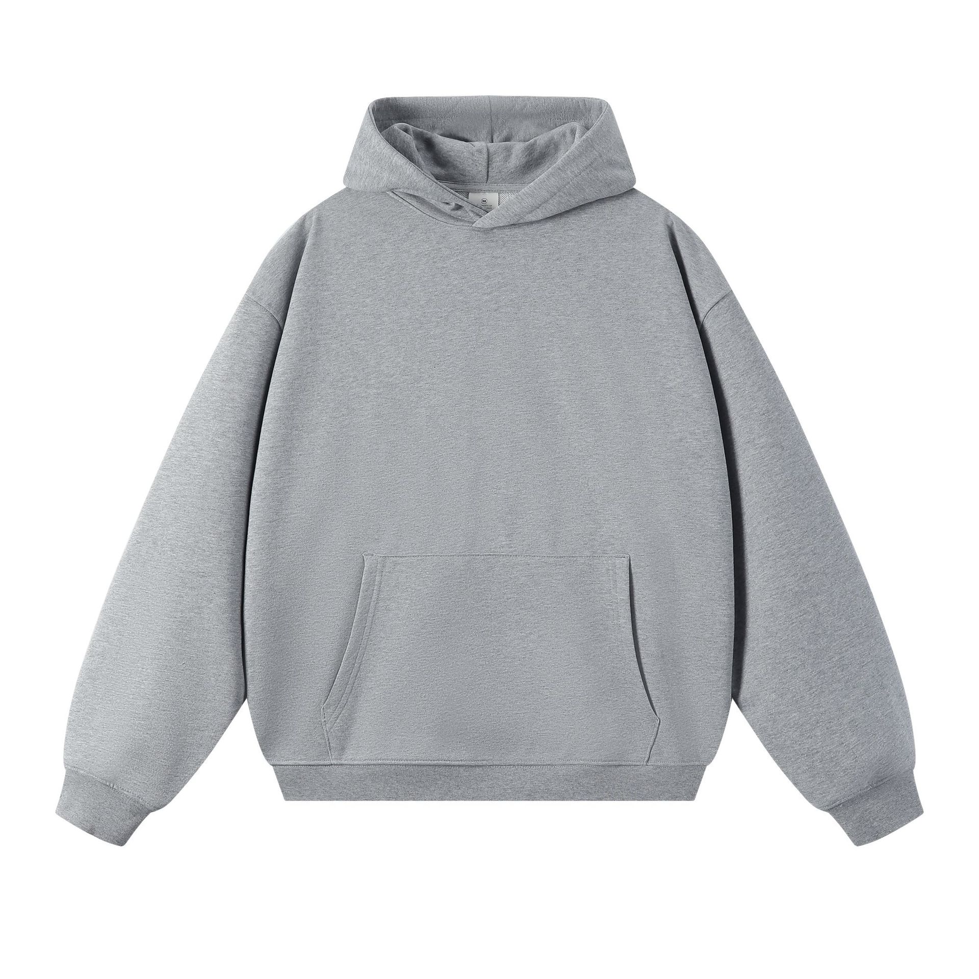 Sweatshirt 380g Terry Spring and Autumn American Thin Drop Shoulder Loose Style Solid Color Hoodie Men's Trendy All-match - Image 10