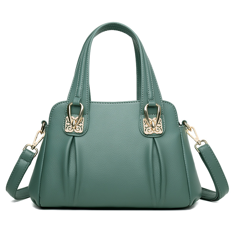Bags 2023 new middle-aged and elderly women's casual soft leather large capacity messenger bag fashion trend handbag women's bag - Image 6