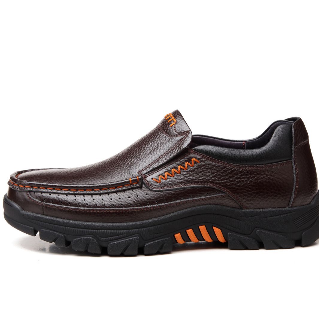 Factory direct sales autumn new genuine leather casual business leather shoes for men lightweight breathable non-slip middle-aged and elderly dad shoes - Image 7