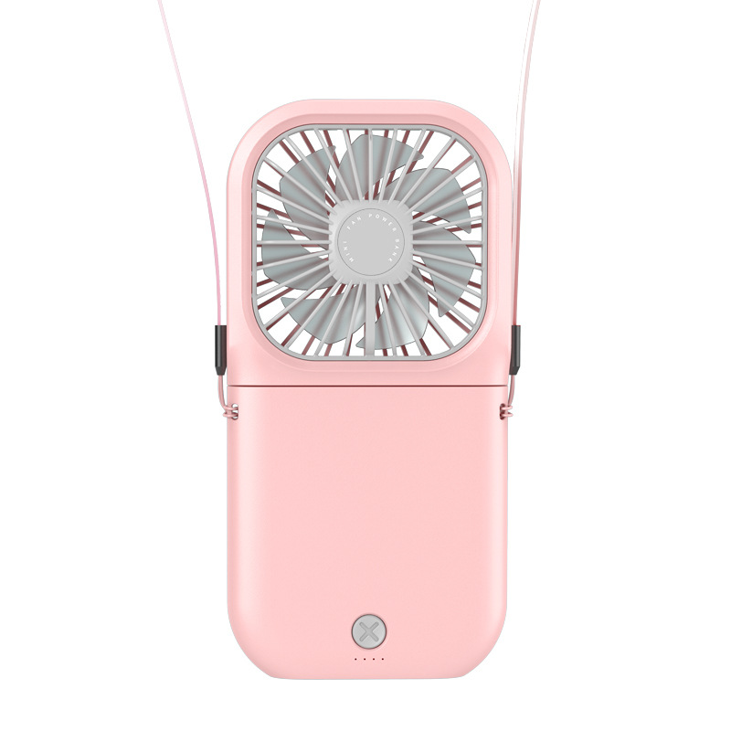 New USB ultra-thin private model folding hanging neck fan handheld charging treasure desktop bracket mute mini fan - Image 10