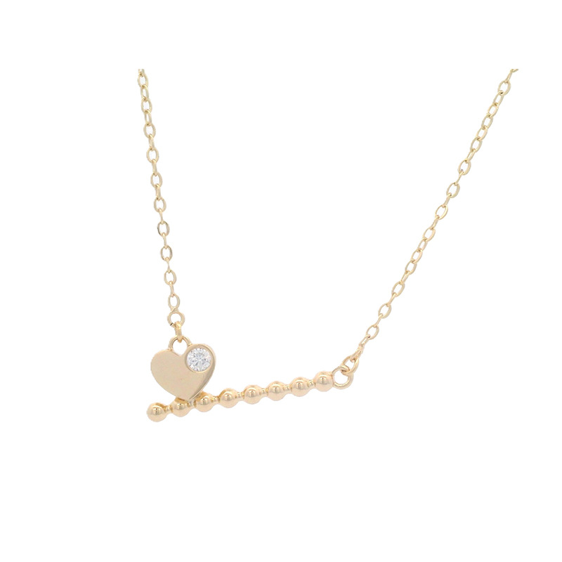 Xuping's new minimalist and cool-style heart-shaped fashionable and unique clavicle necklace with artificial gemstone design is versatile and easy to match. - Image 3