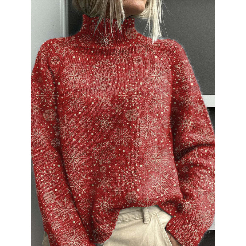 New Christmas Abstract Print Casual Cape Cardigan Sweater for Foreign Trade and Cross-Border - Image 38