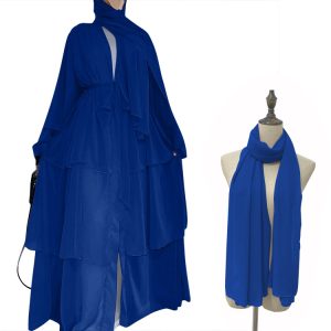 Directly from the manufacturer, Iduoduo European and American fashion spliced three-layer chiffon elegant cardigan dress robe 21462
