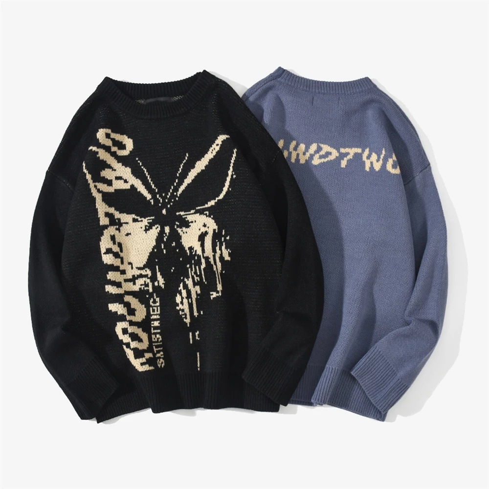 AliExpress foreign trade 2021 autumn and winter European and American style women's headgear butterfly pattern jacquard sweater warm sweater - Image 3