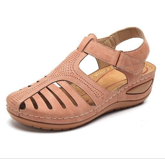 Foreign trade large size sandals and slippers women 2020 new comfortable Roman style sandals round toe hole sandals women's factory direct sales - Image 5