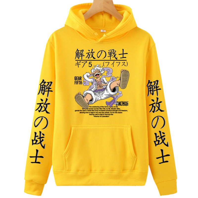 One Piece Fifth Gear Luffy peripheral printed sweatshirts for men and women spring and autumn tops long-sleeved hoodies anime - Image 2