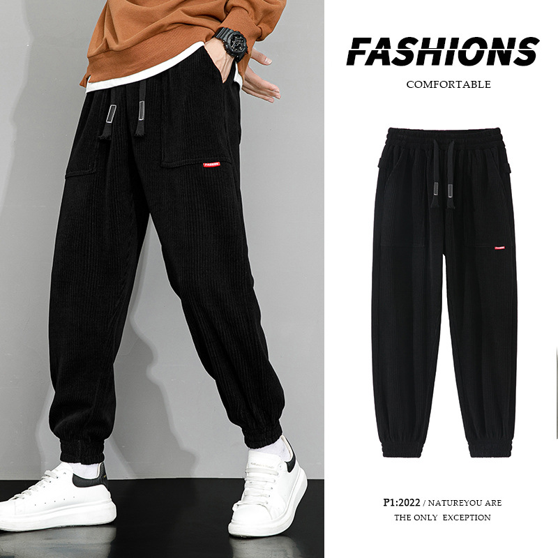 JYF-G50 men's large size autumn tide brand loose and fat to increase all-match wide-leg men's sports casual sweatpants - Image 8