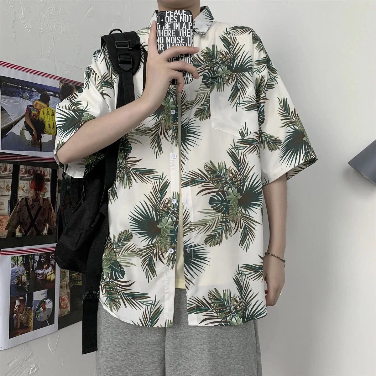 Summer short-sleeved shirts for men and women Hainan Sanya travel couples floral casual shirts summer Hong Kong style fashion - Image 12