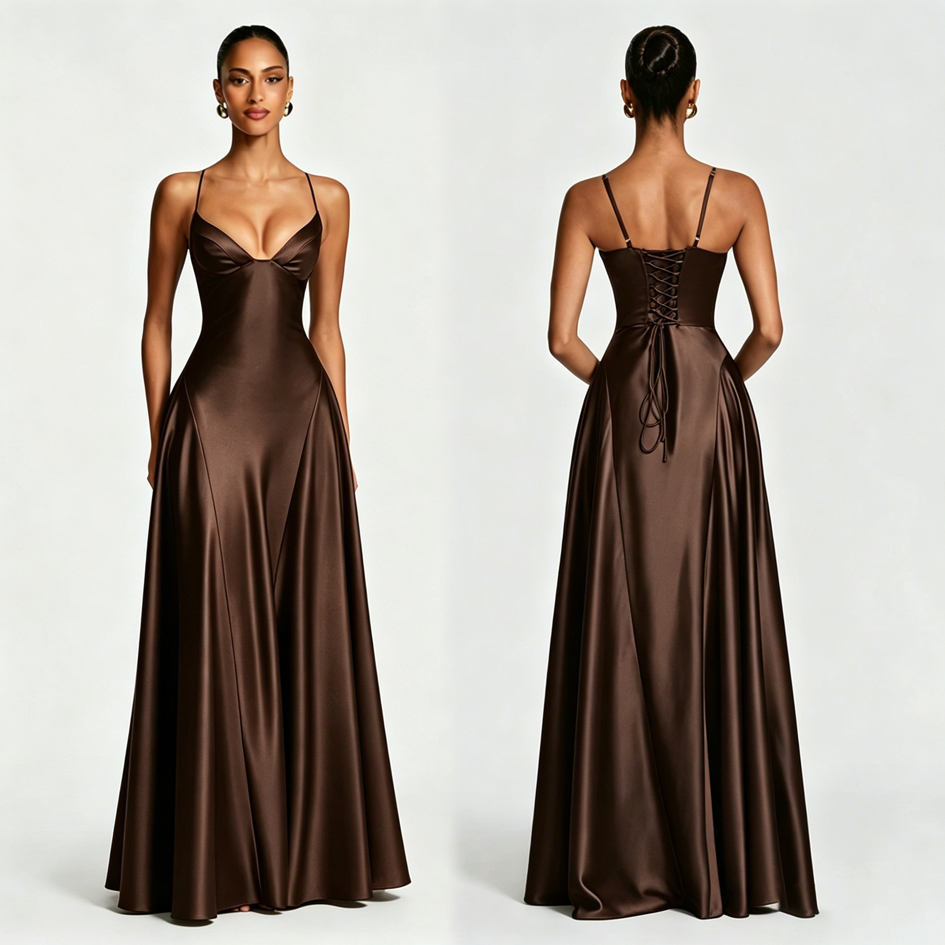Women's Satin Strapless Bodycon Dress - Image 24