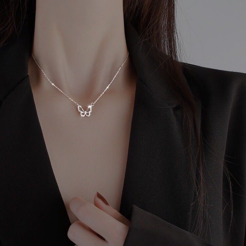Superbly sparkling diamond butterfly necklace for women, a sophisticated and elegant clavicle chain, sweet and dazzling, fashionable and stylish choker. - Image 20