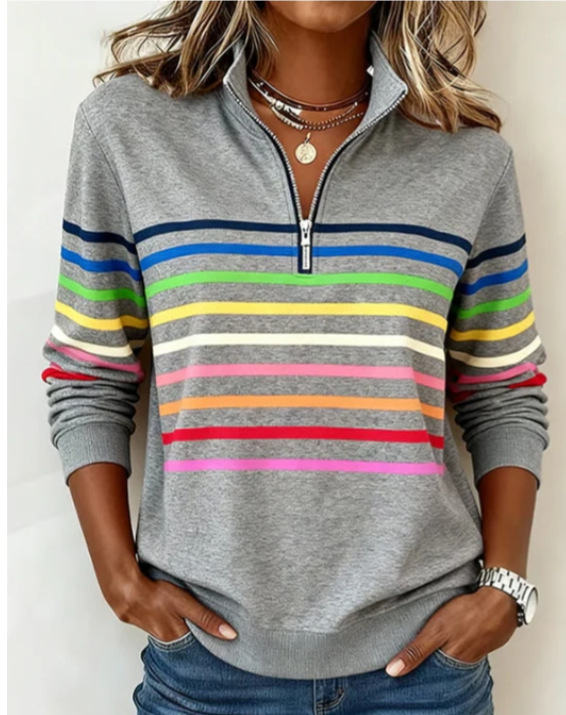 2026 Foreign Trade Cross-Border European and American Independent Website Amazon Autumn/Winter Half-Zip Hoodie 3D Digital Print Women's Top - Image 10