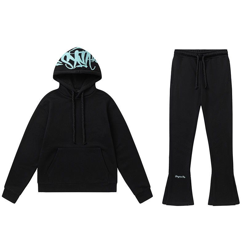 SYNAWORD Cross-border European and American Hip Hoodie Street Casual Loose Fleece Hoodie Set - New Trendy Product - Image 6