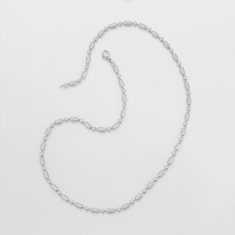 Xuping Jewelry Fashionable and Simple Round Bead Chain, Copper Alloy Plated White, Unisex, European and American Cross-border Plain Chain, Wholesale - Image 5