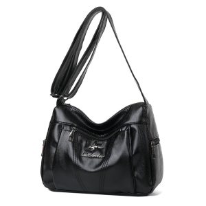 Soft leather bag women 2021 new trendy mother bag large capacity fashion atmosphere middle-aged and elderly mother-in-law single shoulder Messenger bag