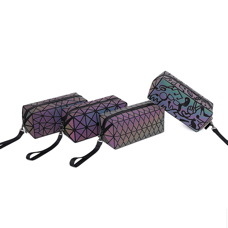 New net celebrity pvc cosmetic bag large capacity rhomboid ladies storage bag custom cosmetic bag pencil case portable small - Image 7