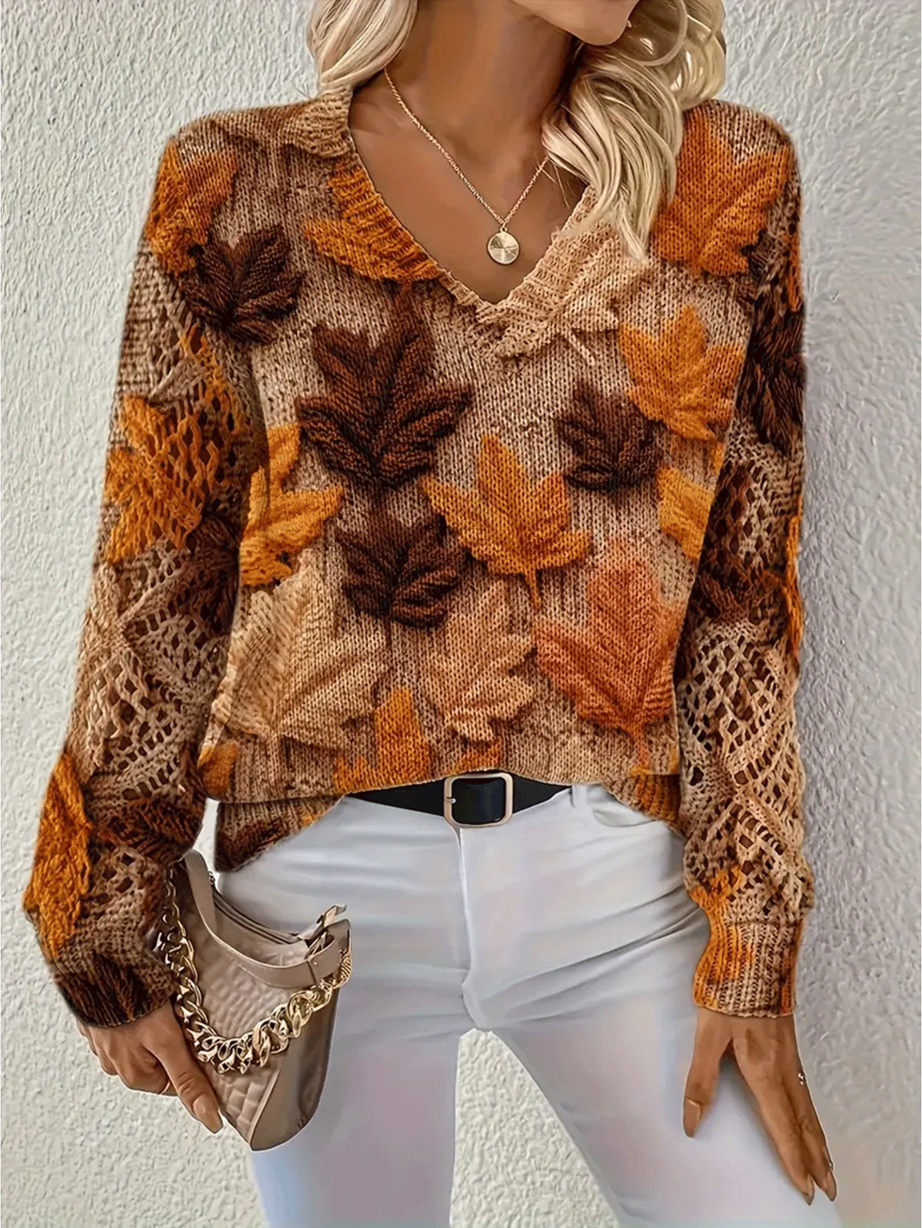 Cross-border AliExpress V-neck printed T-shirt, spring/summer T-shirt, retro pastoral style, all-over floral print, loose casual wholesale. - Image 21