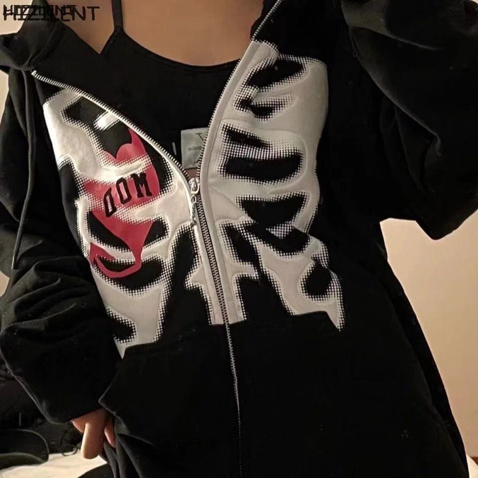 2021 European and American new hoodie sweatshirt women's loose street sports zipper cardigan y2k jacket women - Image 20